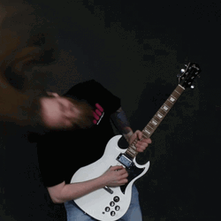  Metal Head Banging Rock Guitar GIF