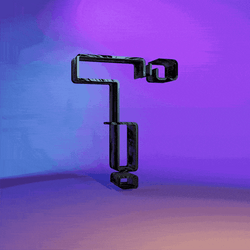 Metal Letter T Breaking Into Pieces GIF