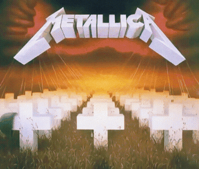 Metallica Album Cover Cemetery With Crosses GIF