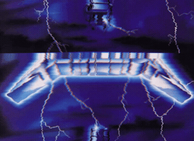 Metallica Album Cover With Lightning Strikes GIF