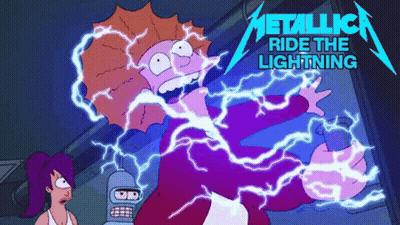 Metallica Ride The Lightning Futurama Poster GIF