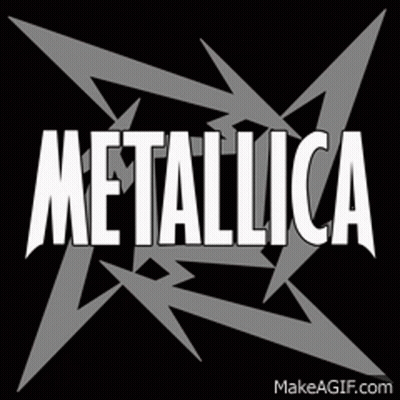 Metallica White On Red And Black Background GIF