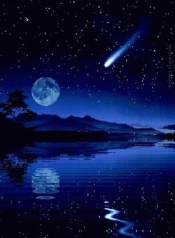 Meteor Shower Blue Moon Water Refection GIF