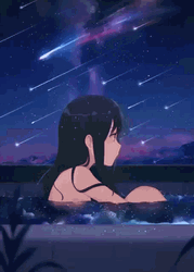Meteor Star Shower Anime Girl GIF