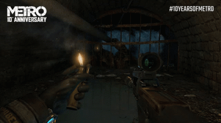 Metro 2033 Artyom Holding Lighter And Gun GIF