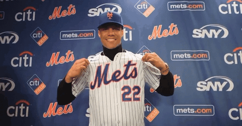 Mets Baseball Player Holding Jersey GIF
