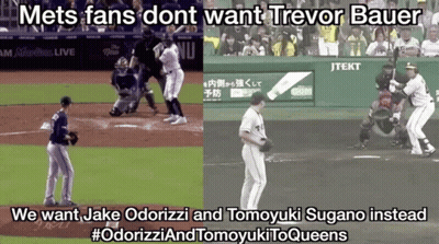 Mets Fans Don't Want Trevor Bauer Want Jake Odorizzi And Tomoyuki Sugano Instead GIF