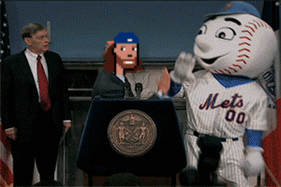 Mets Mascot Giving Speech GIF
