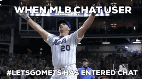 Mets Player Arms Up When MLB ChatUser #LetsGoMets GIF
