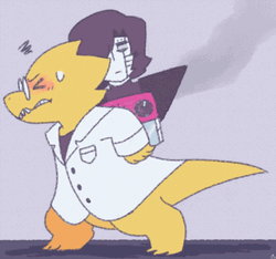 Mettaton EX Broken Robot Alphys Carry Undertale GIF