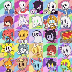 Mettaton Undertale Game Characters Blinking Collage GIF