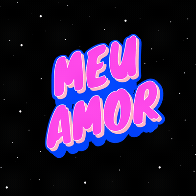 Meu Amor Written In Pink And Blue GIF