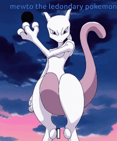 Mewto Legendary Pokemon Holding Black Ball GIF