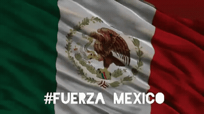 Mexican Flag Waving With Fuerza Mexico GIF