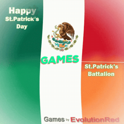 Mexican Flag With Happy St. Patrick's Day Games St. Patrick's Battalion GIF