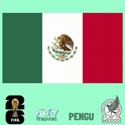 Mexican Flag With Soccer Ball and FIFA Trophy