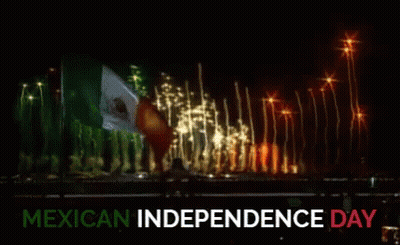 Mexican Independence Day Poster With Fireworks GIF