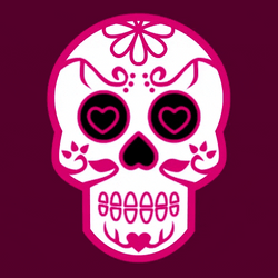 Mexican Pink Skull Design GIF