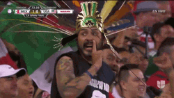 Mexico Soccer Fan Wearing Headdress Shushing GIF