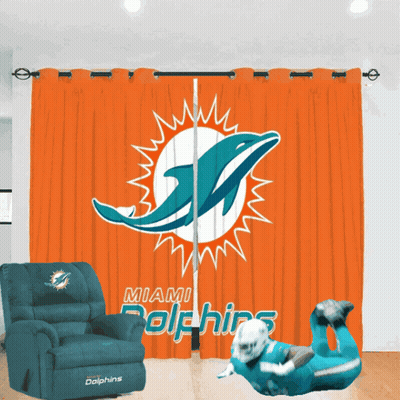 Miami Dolphins Curtain And Recliner Room GIF