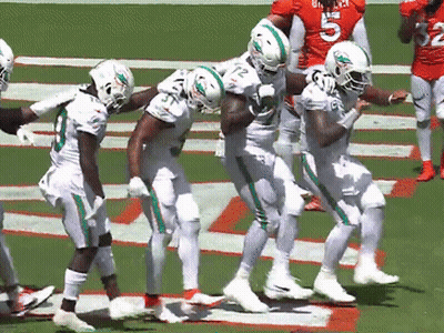 Miami Dolphins Football Players Dancing On Field GIF