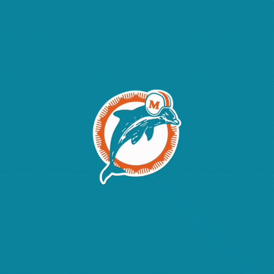 Miami Dolphins Logo Dolphin In Orange And Blue Circle GIF