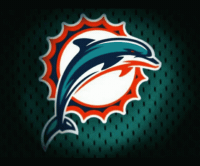 Miami Dolphins Logo On Dark Green Background GIF