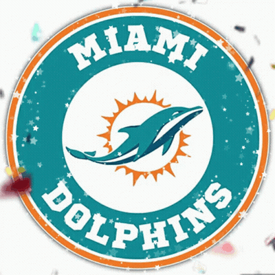 Miami Dolphins Logo With Dolphin And Sun GIF