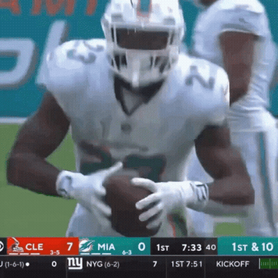 Miami Dolphins Player Holding Football GIF