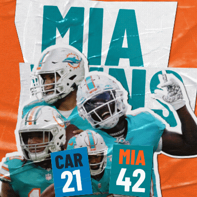 Miami Dolphins Players Holding Signs GIF