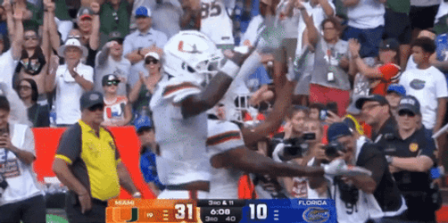 Miami Hurricanes Celebrates Winning GIF