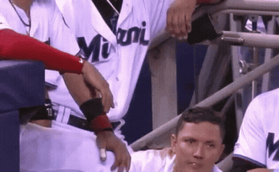Miami Jersey Man Sitting In Stadium GIF