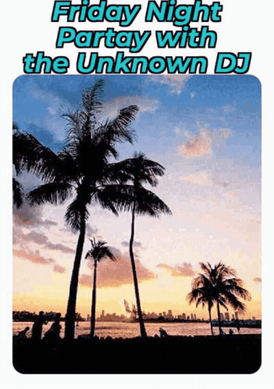 Miami Roleplay Poster With Palm Trees On Beach GIF