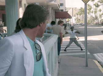 Miami Vice James Crockett Watching Street Dancer GIF