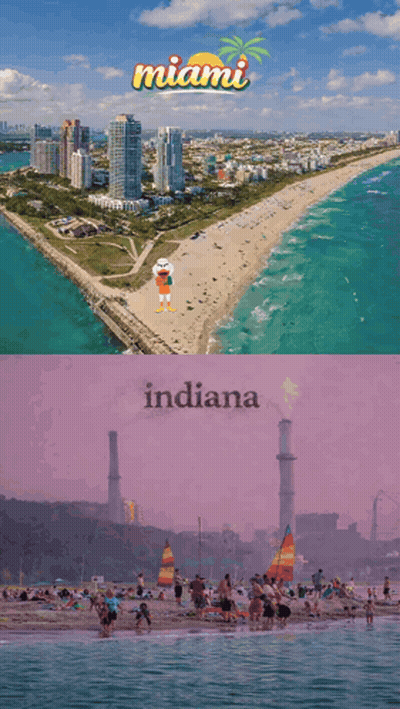 Miami Word On City Skyline GIF