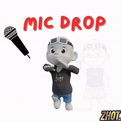 Mic Drop Cartoon Character GIF