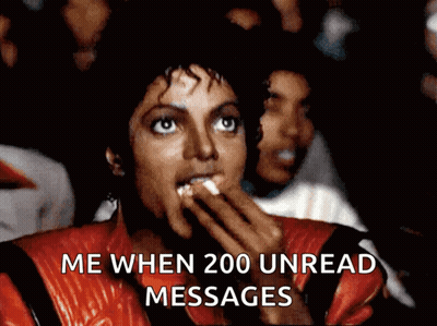 Michael Jackson Eating Popcorn Me When 200 Unread Messages GIF