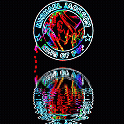 Michael Jackson King Of Pop Logo Reflected In Water Sphere GIF