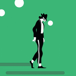 Michael Jackson Moonwalk In Green Backdrop GIF