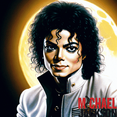 Michael Jackson Painting With Full Moon GIF