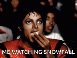 Michael Jackson Popcorn Watching Snowfall GIF