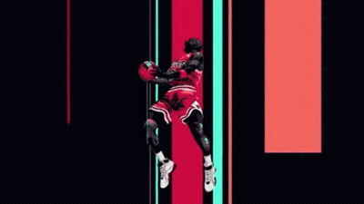 Michael Jordan Jumping With Basketball GIF