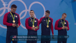 Michael Phelps Group Photo With Other Winners GIF