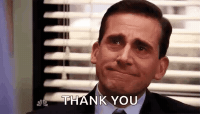 Michael Scott Crying Saying Thank You GIF