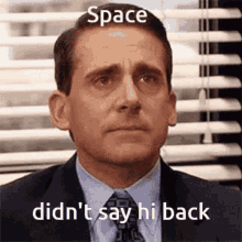 Michael Scott Crying Space Didn't Say Hi Back GIF
