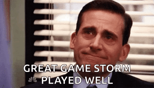 Michael Scott From The Office Is Crying And Saying `` Great Game Storm Played Well '' GIF