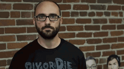 Michael Stevens Shouting Wazzup GIF