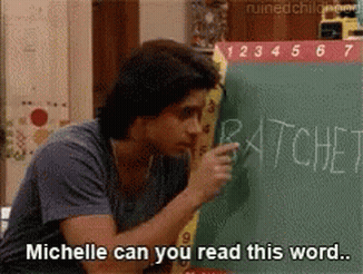 Michelle Can You Read This Word Chalkboard GIF