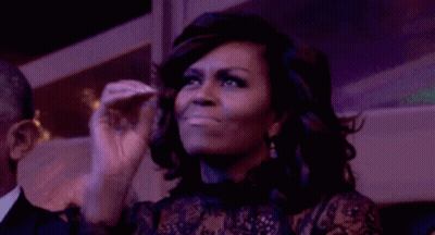 Michelle Obama Making Funny Face At Concert GIF
