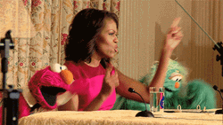 Michelle Obama With Elmo Dancing GIF